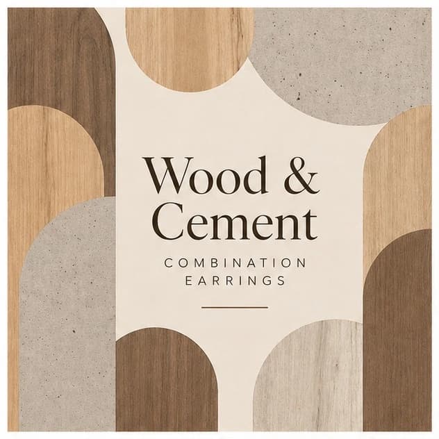Wood & Cement Combination Earrings