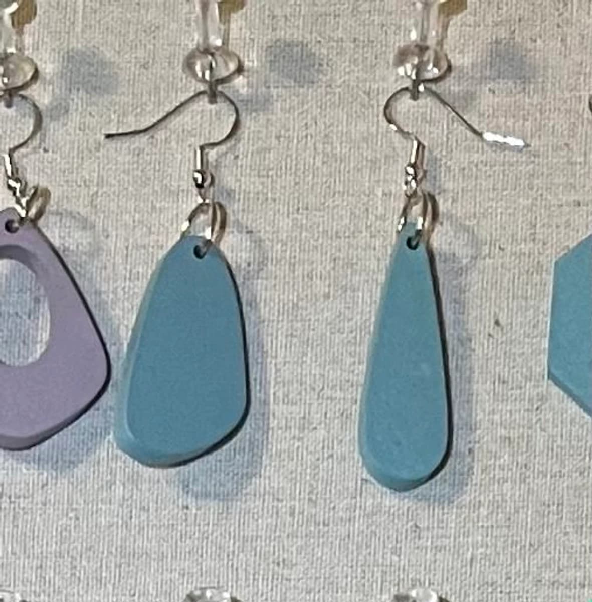 Boucles d’oreilles Triangle arrondi & Goutte - Bleu ciel